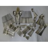 A large quantity of continental 800 silver cutlery, total weight (excluding knives and horn servers)