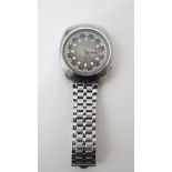 A 1970s stainless steel cushion shaped Blancpain Fifty Fathoms automatic gents divers wrist watch,