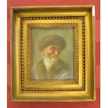 An early 20th century pastel portrait head and shoulders of a bearded man, glazed in a gilt frame, 6