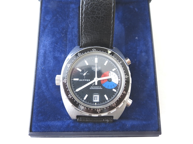 A rare Heuer Skipper Yachting chronograph automatic gents wrist watch circa 1978, diameter of - Image 2 of 2