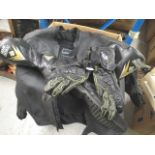 A Lewis leather jacket size 42 and miscellaneous motorcycle items