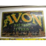 A large Avon British Tyres enamelled advertising sign, 60 x 36