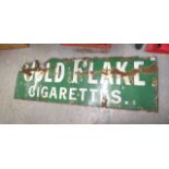 A Gold Flake enamelled advertising sign, 58 x 19, together with a Players Navy sign, 104 x 13 and