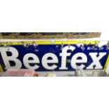 A large Beefex enamelled advertising sign, 78 x 28 1/2