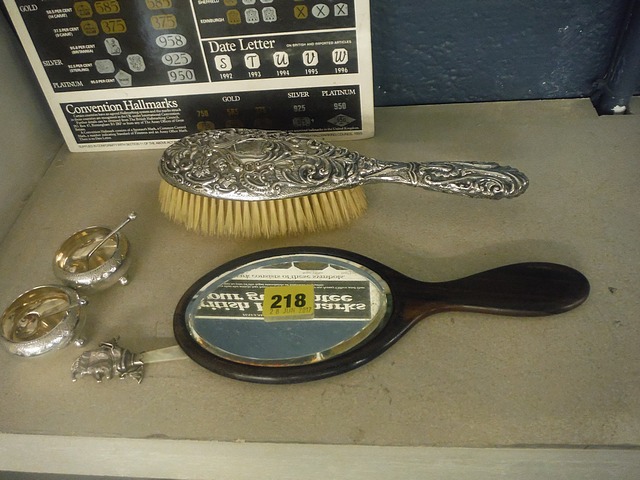 Silver dressing table items to include a pair of Victorian salts and spoons, a Victorian babies