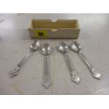 Four silver plated Rolex Bucher teaspoons