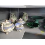 19th Century ceramics to include a Doulton 'Self Pouring teapot', a teaset and green glazed