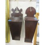 A pair of mahogany church candle boxes