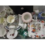 Mixed ceramics to include a Royal Doulton platinum dinner set, Harvest pattern dinner service, Royal