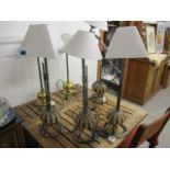 Three modern iron table lamps