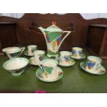 A Royal Doulton Caprice coffee set comprising sixteen pieces