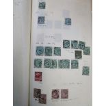 A selection of Great Britain stamps mounted on cards to include Penny Reds, a selection of world