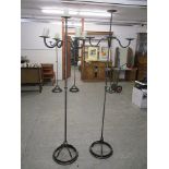 A pair of modern tall, wrought iron candelabras, 72 high