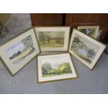 Four Tasmanian watercolours to include Elspeth Vaughan-D'Entrecastieux Channel, signed, 16 x 20