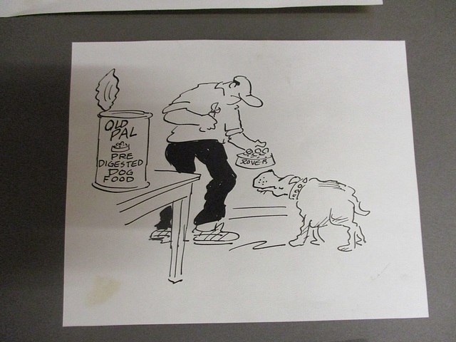 Larry (Terence Parkes) - seven cartoons entitled Old Dog, pen and ink, mounted - Image 2 of 2