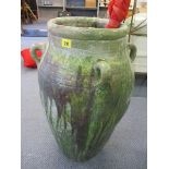 A contemporary pottery four handled vase, 27 h
