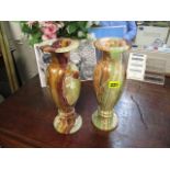 A pair of onyx vases, 12 tall