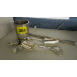 Mixed silver to include salt spoons, 155 grams