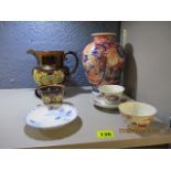 18th century and later ceramics to include a late 18th century Imari tea bowl and saucer, a Japanese