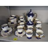 A Capodimonte style coffee set with figural decoration