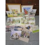 Robert Gerhardt - rural scenes, figures in various pursuits, street scenes and other watercolours,