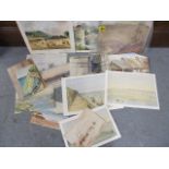 Early 20th century watercolours to include landscapes and seascapes (18)