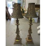 A pair of modern French style table lamps, 30 h (including shades)