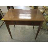 A George III mahogany side table with one inset drawer, 28 1/2 h x 31 1/4 w