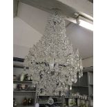 A modern crystal drop chandelier, 29 1/2 h (excluding chain)