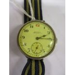 A silver cased trench wrist watch, the dial signed W E Gray, import mark for 1923 on a later