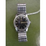 Omega - gents, Seamaster automatic, stainless steel wristwatch, circa 1960, with a black baton dial,