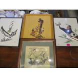 Four pictures, three signed Gem