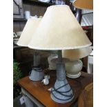 Four table lamps to include two Habitat lamps and a standard lamp