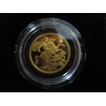 A gold proof Sovereign with St George to the obverse, 1979, boxed