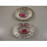 Two 20th century silver dishes, one with embossed decoration, 6w and 5 1/5 w, 174g