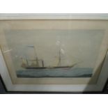 Engraved C Rosenberg, a Victorian marine print, 'The Precursor 1525 tons 0M 600 horsepower pub. Mr