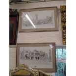 John Western - two Views of Kings School, Canterbury, limited edition prints, 36/550, signed in