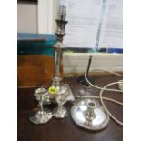 Silver and silver plate to include two silver candlesticks