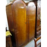 An early 20th century Queen Anne style walnut veneered wardrobe, 79 h, 48 w, 22 d