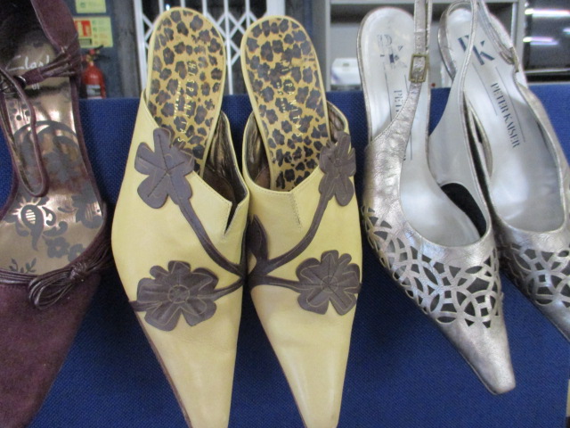 A selection of ladies designer shoes to include Charles Jourdan stilettos in turquoise, size 6 1/2 - Image 6 of 7