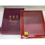 An Asprey composition photo frame, boxed