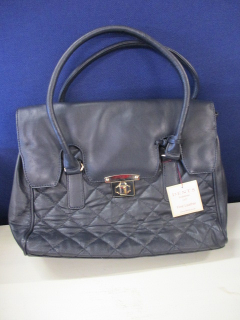 A modern Dents leather ladies handbag, in navy, new with tags together witha Jaeger handbag in black - Image 2 of 4