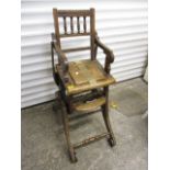 A Victorian child's metamorphic high chair, 36 h