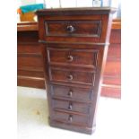 A Victorian mahogany bank of six drawers, 35 x 16 5/8 x 14 1/2