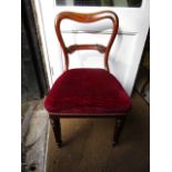 A Victorian mahogany balloon back dining chair with upholstered seat