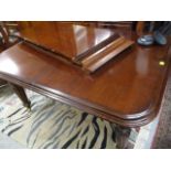 A modern reproduction of a Victorian wind out table, 30h, 59 w, 42 d, together with six upholstered,