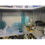 A mixed lot to include ceramics, glassware, treen, and a pair of binoculars