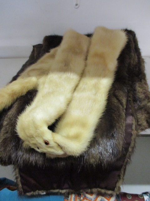 A vintage mink stole, a blonde mink stole and a new Max & Mo rabbit fur waistcoat - Image 2 of 2