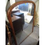 A large late 19th century mahogany inlaid overmantle mirror, 52 1/2 x 39