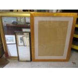 A gilt wall mirror and another together with a gilt frame